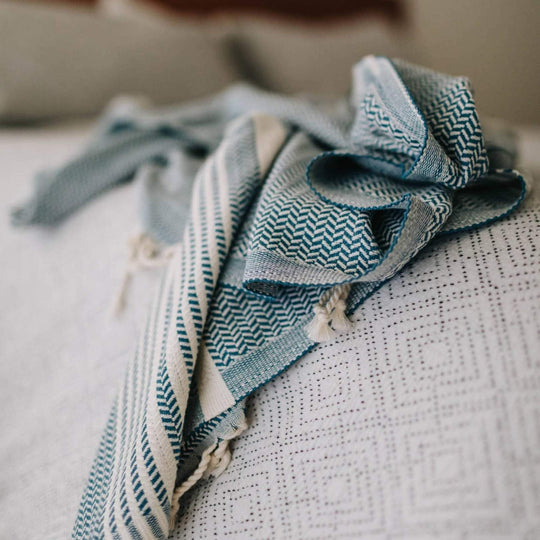 Serviette Turque - Hasir - Bleu de Prusse