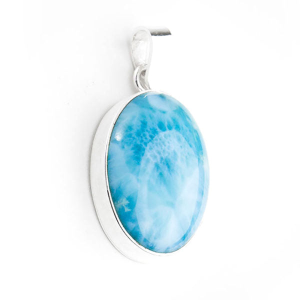 Oval Trinitaria Larimar Pendant- Large