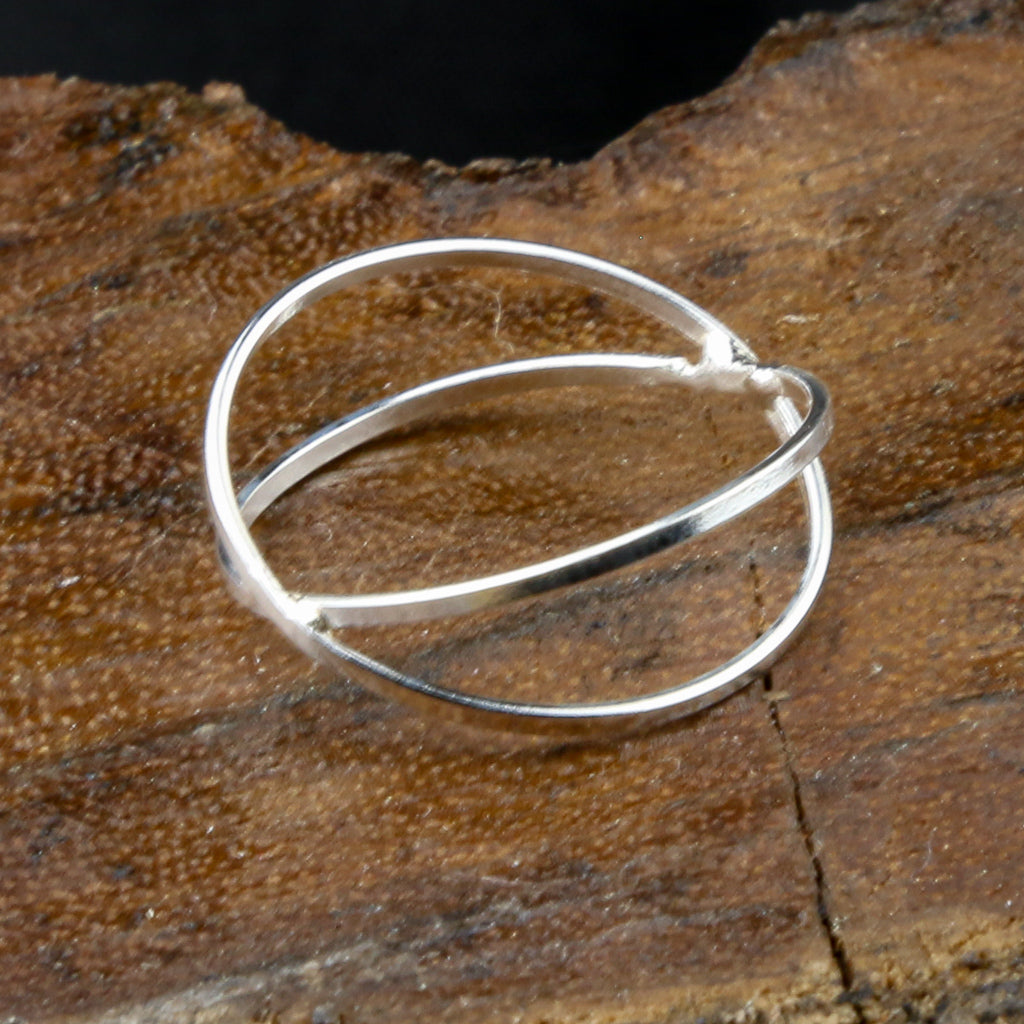 Thai Artisan Craft X-Shape Silver Ring