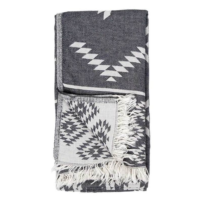 Turkish Towel - Geometric - Black