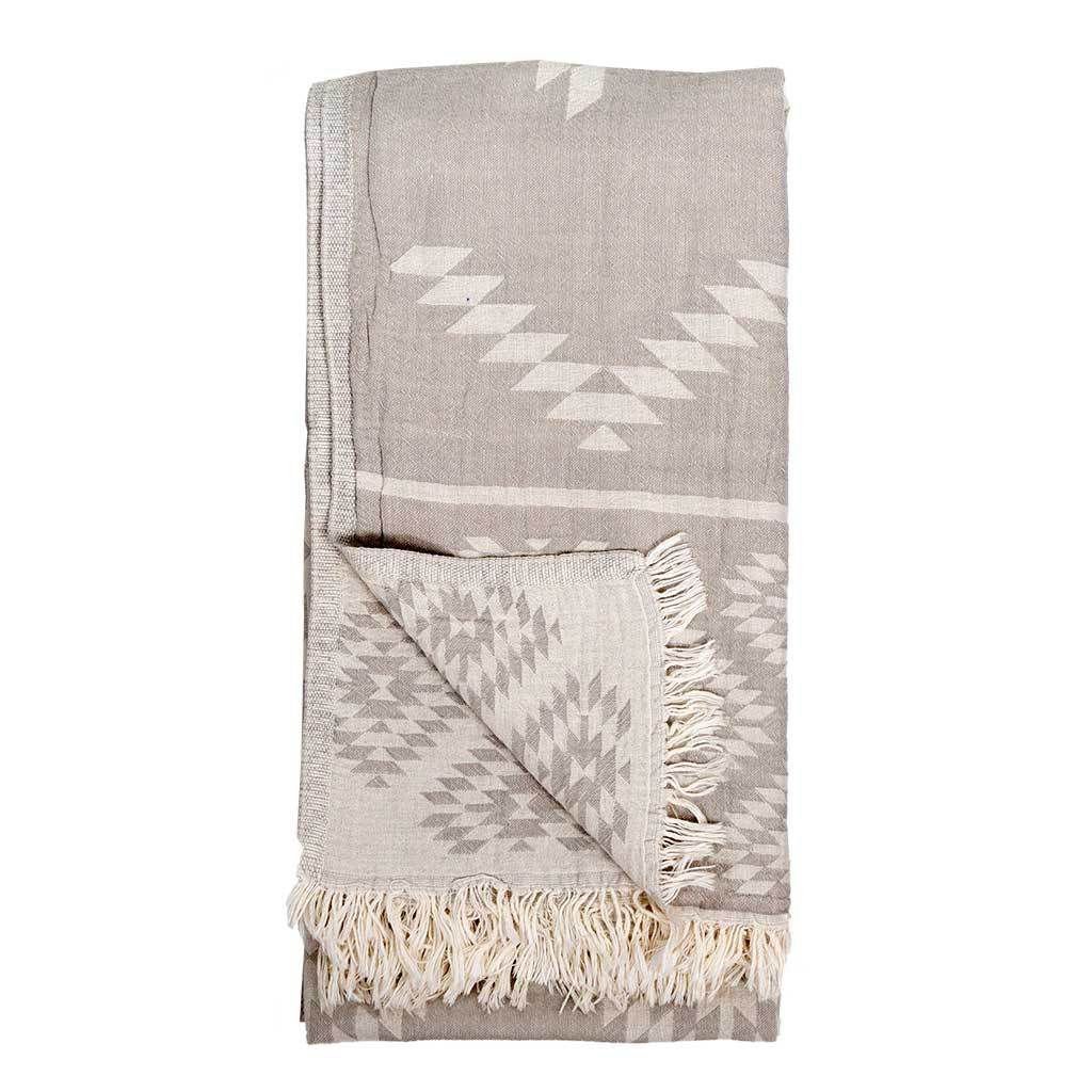 Turkish Towel - Geometric - Pebble Grey