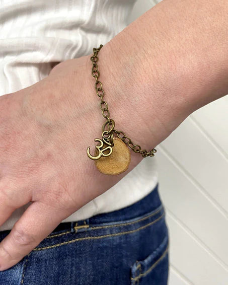 Om + Wood Bracelet