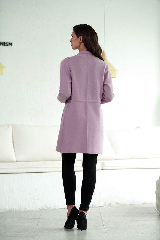 Manteau ouvert à manches longues avec cravate