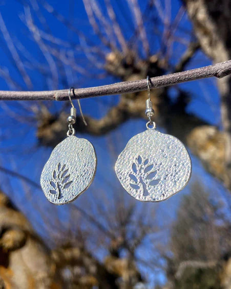 Tree Cutout Disc Earrings